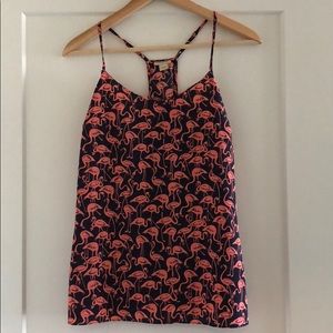 Jcrew racerback flamingo print tank